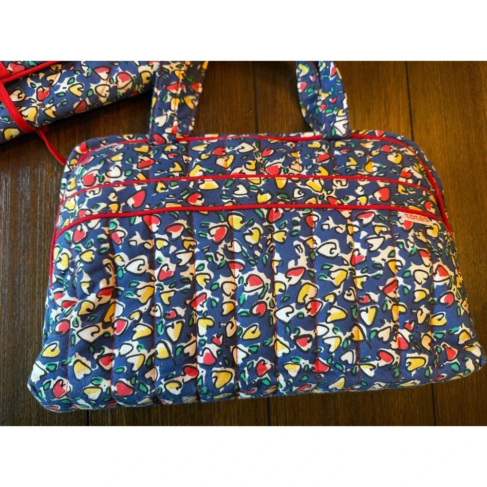 Vintage Totes Commuter Creations Quilted Cosmetic Bag & Hanging Organizer Set